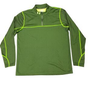 Under armour Activewear Top Men's XL Green ColdGear Skateboarding Quarter Zip